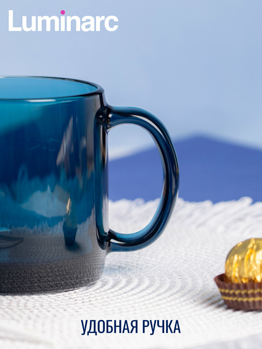 Кружка Luminarc "Nordic London Topaz", ударопрочная, стекло, для СВЧ, 380 мл — фото 1
