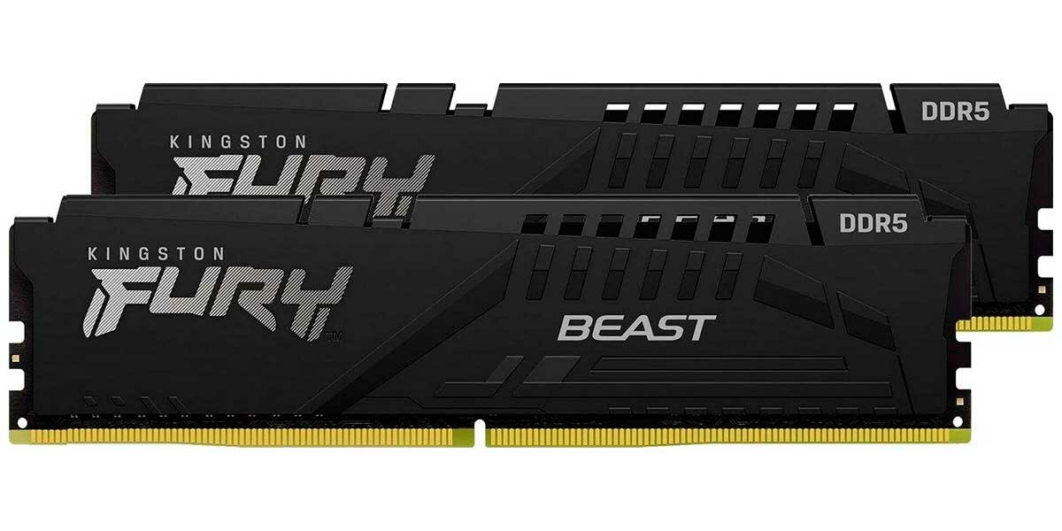 Оперативная память Kingston DDR5 32Gb (2x16Gb) 5200MHz FURY Beast Black (KF552C40BBK2-32)
