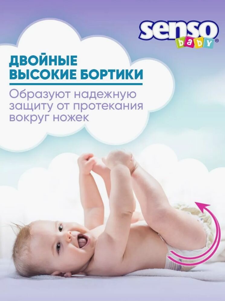 Подгузники трусики детские Senso Baby, дневные (ночные), 15+ кг, 6 размер, 88 штук, одноразовые дышащие с индикатором влаги для детей девочек и мальчиков, 4 упаковки по 22 шт