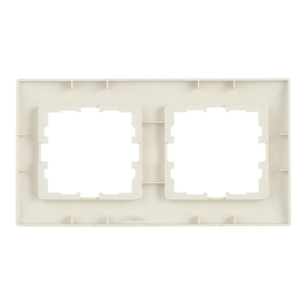 Рамка для розеток и выключателей Lezard Karina 2 поста горизонтальная цвет кремовый - фото №10