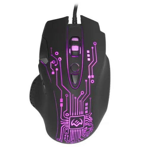 Игровая мышь SVEN RX-G715 (7+1кл, бесш. кл, 1200-3200 DPI, SoftTouch, подсветка, игров. упак)