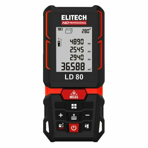 фото Дальномер Elitech LD 80 2кл. лаз. 670нм цв. луч. красный (204770)