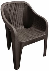 Кресло садовое RAMBO SPC-R080, влагостойкое, коричневое, пластик, 60x56x76.8см