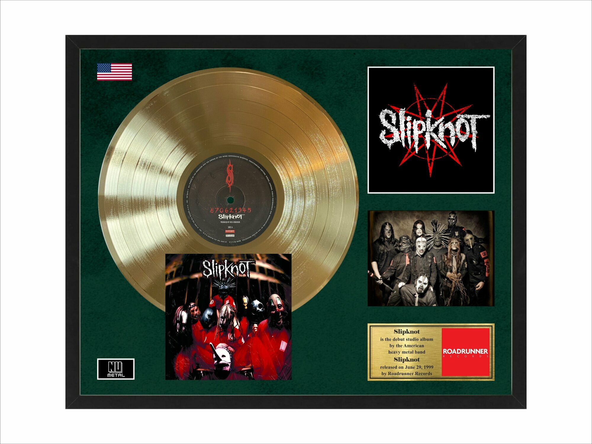 Slipknot картина 43х53см с золотой виниловой пластинкой