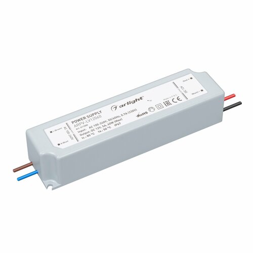 011000 Блок питания ARPV-LV12060 (12V, 5.0A, 60W) (Arlight, IP67 Пластик, 2 года)