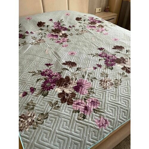 Покрывало двустороннее на кроватьдиван полуторноеполутороспальное 15-спальное хлопокхб 1450₽