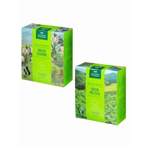 Набор Чай зеленый 2 вида/100пак: Green jasmine+Green melissa