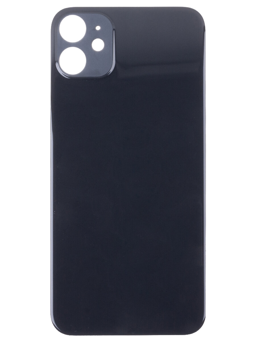 Задняя крышка для Apple iPhone 11 (стекло широкий вырез под камеру) (черная) (premium)