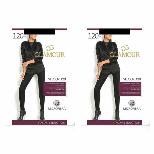 Колготки Glamour, 120 den, размер 4, черный