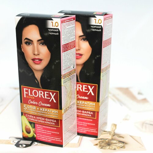 Краска 2 шт для волос 10 FLOREX-SUPER Черный 605₽
