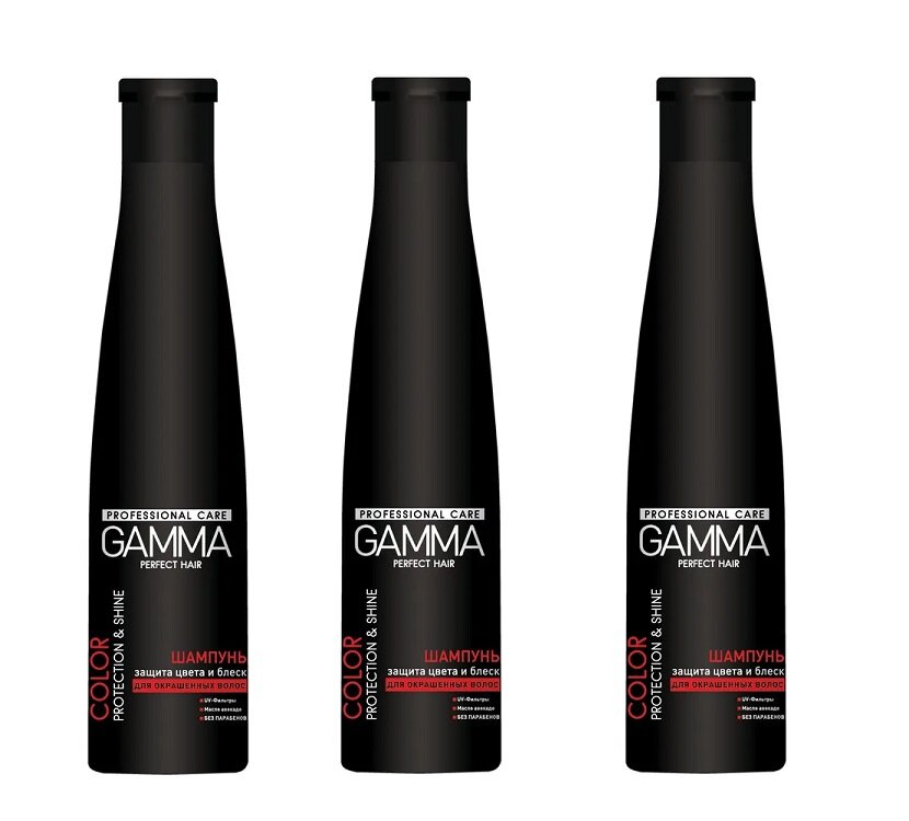 Шампунь Gamma Perfect Hair, Свобода, Защита цвета и блеск для окрашенных волос, 350 мл, 3 шт.