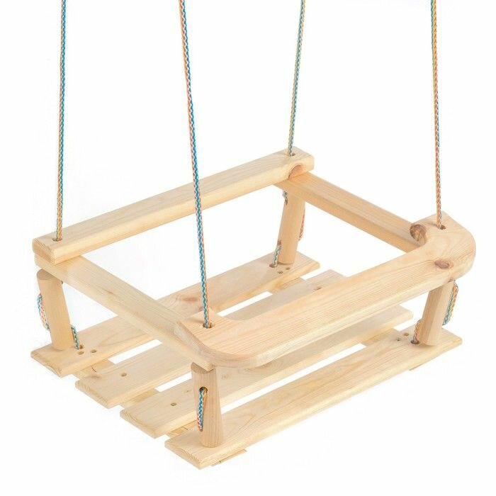 фото Деревянные подвесные качели