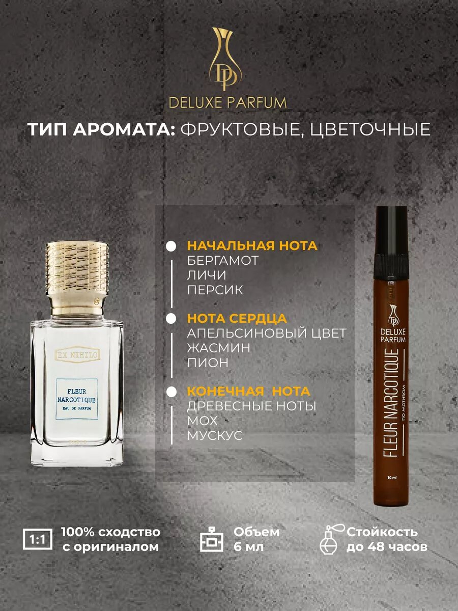 Духи женские DELUXE PARFUM по мотивам Fleur Narcotique миниатюра 10 мл. — фото 1