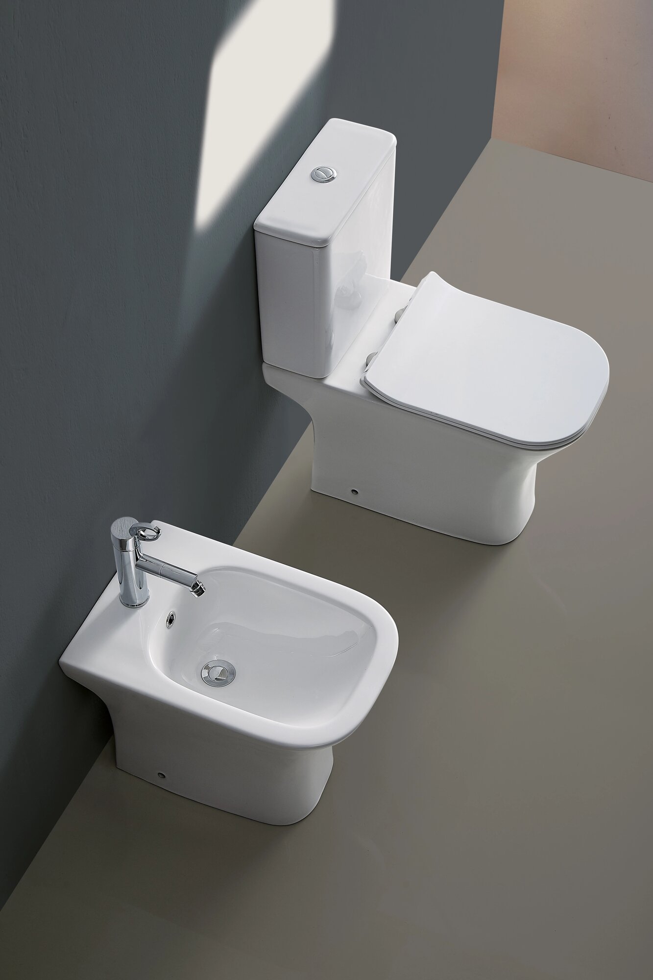Биде напольное Azario Fretta Square AZ1215C AZ-1215C