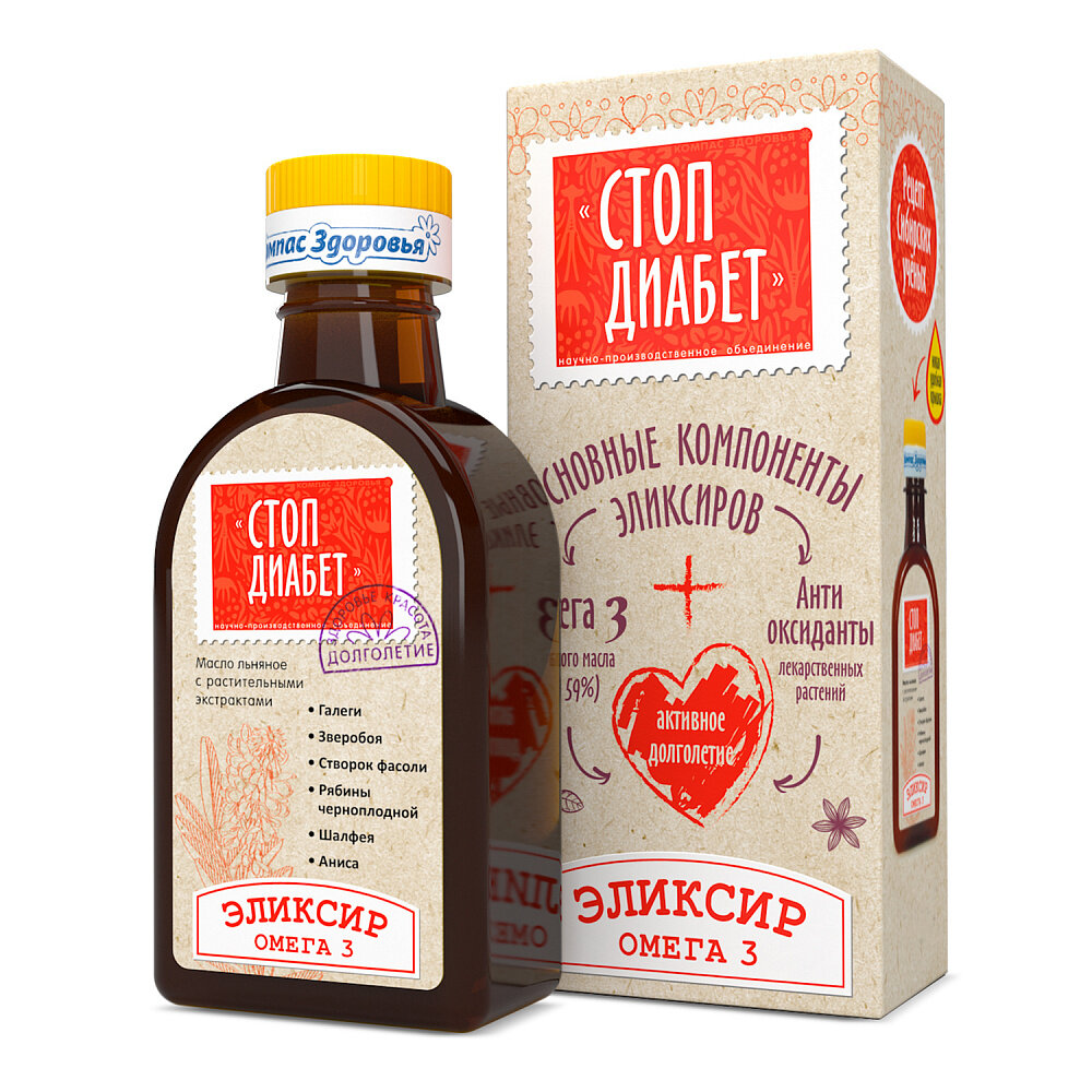 Эликсир оздоравливающий Стоп диабет Компас Здоровья 200 мл