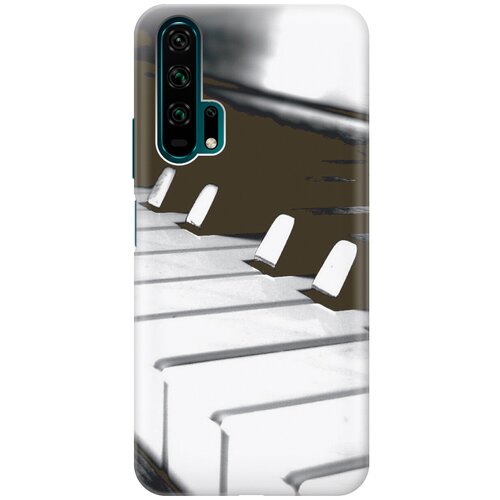 фото Силиконовый чехол на honor 20 pro / хонор 20 про с принтом "черно-белые клавиши gosso