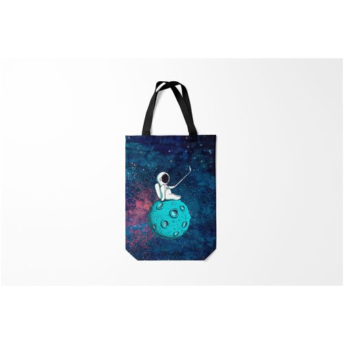 фото Сумка-шоппер / 31х42 см / популярные иллюстрации / астрономия космос сэлфи космонавта burnettie