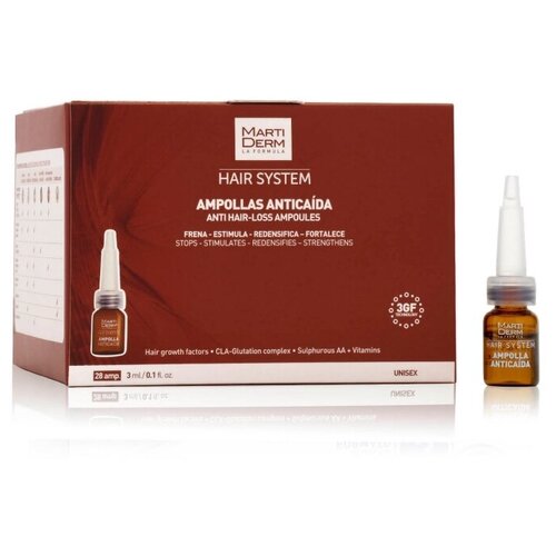 MartiDerm HAIR SYSTEM Ампулы против выпадения волос, 28х3 мл martiderm hair system 3gf anti hairloss ampoules