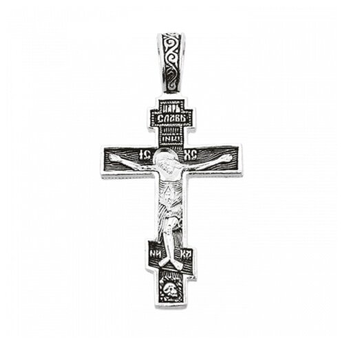 фото Подвеска-крест из черненого серебра распятие христово юз елизавета 3028 diamant-online