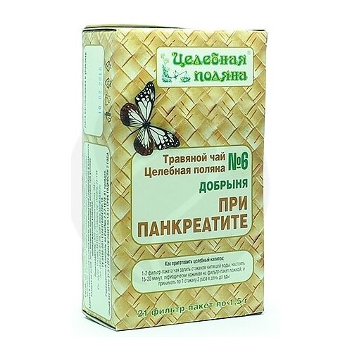 Целебная Поляна чай №6 Добрыня при панкреатите ф/п, 1.5 г, 21 шт.