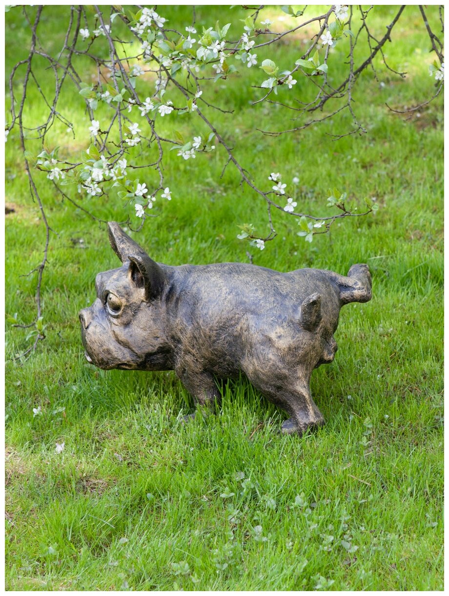 Садовая скульптура BOGACHO Собака Клайд бронзового цвета ручная работа - фотография № 3