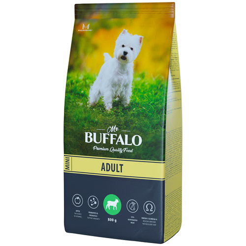 Корм сухой для собак MR.BUFFALO ADULT MINI для собак мелких пород, ягненок, 0,8кг