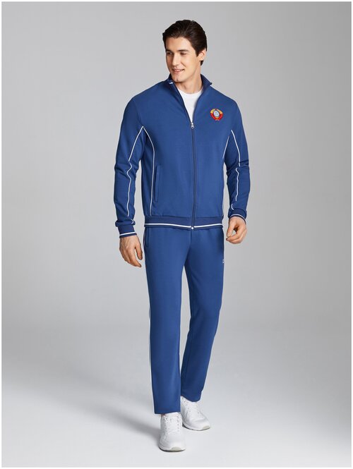Костюм Red-n-Rocks, олимпийка и брюки, силуэт прямой, карманы, размер 56, синий