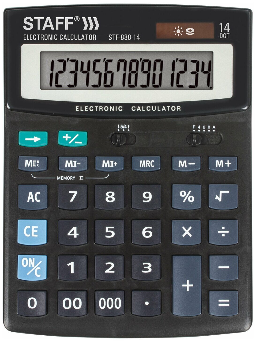 Калькулятор настольный STAFF STF-888-14 (200×150 мм) 14 разрядов двойное питание 250182