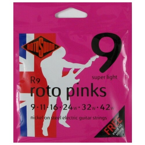 Струны для электрогитары Rotosound Roto Pinks R9 9-42