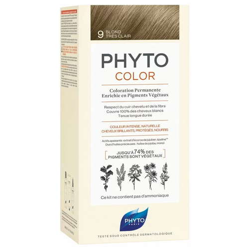 PHYTO PhytoColor краска для волос Coloration Permanente, 9 Очень светлый блонд, 150 мл крем краска phyto phytocolor очень светлый блонд тон 9 д волос