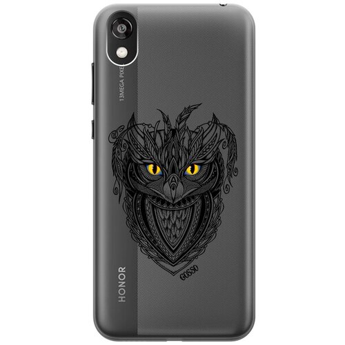 фото Ультратонкий силиконовый чехол-накладка transparent для huawei y5 (2019) / honor 8s с 3d принтом "grand owl" gosso