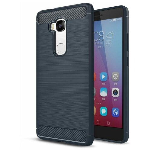 Чехол-накладка Carbon Fibre для Huawei Honor 5X (темно-синий)