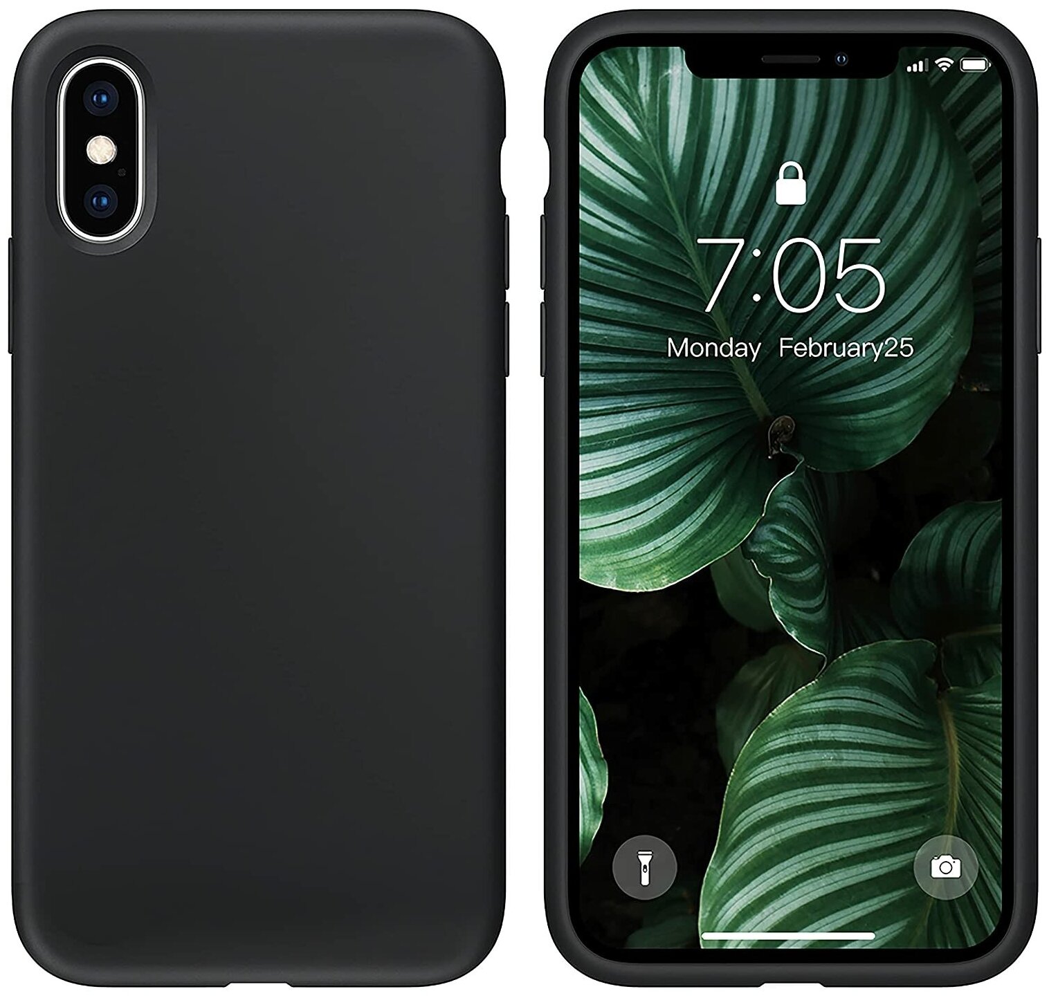 Ультратонкий матовый чехол дляартфона Apple iPhone X и iPhone XS / Защитный силиконовый чехол для Эпл Айфон Икс и Айфон Икс Эс Rosin (Черный)