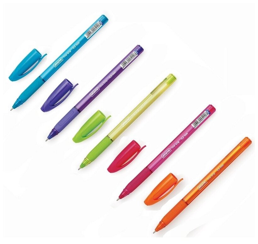 Ручка шариковая Attache Glide Trio Grip, 0,5 мм, неавтоматическая, синяя (722461)