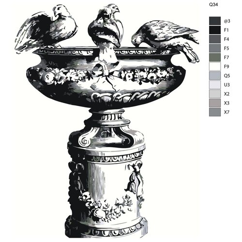 Картина по номерам Q34 Голуби у фонтана 40х50