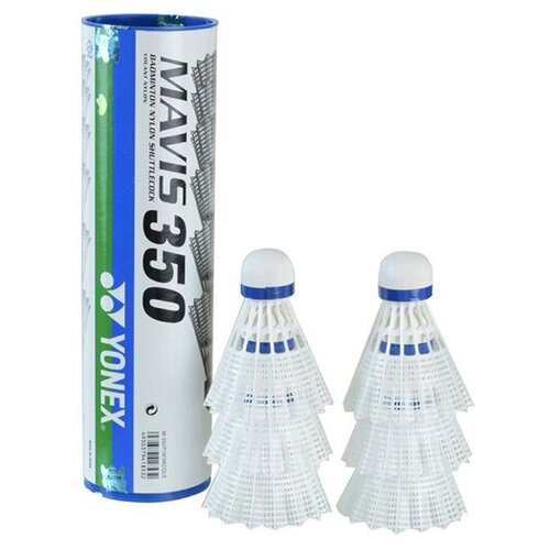 Воланы для бадминтона Yonex Mavis 350 x6 White, Медленный воланы yonex aerosensa 50 x12 white as 50