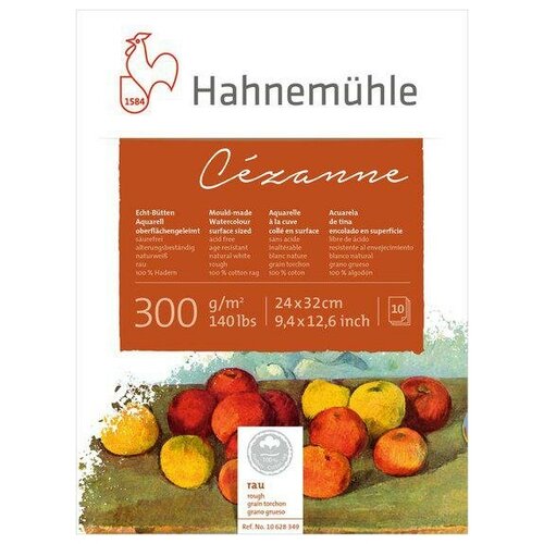 Hahnemuhle Склейка для акварели Cezanne, 300 г/м2 , 24х32 см, хлопок 100%, 10 л, Rough \ Torchon