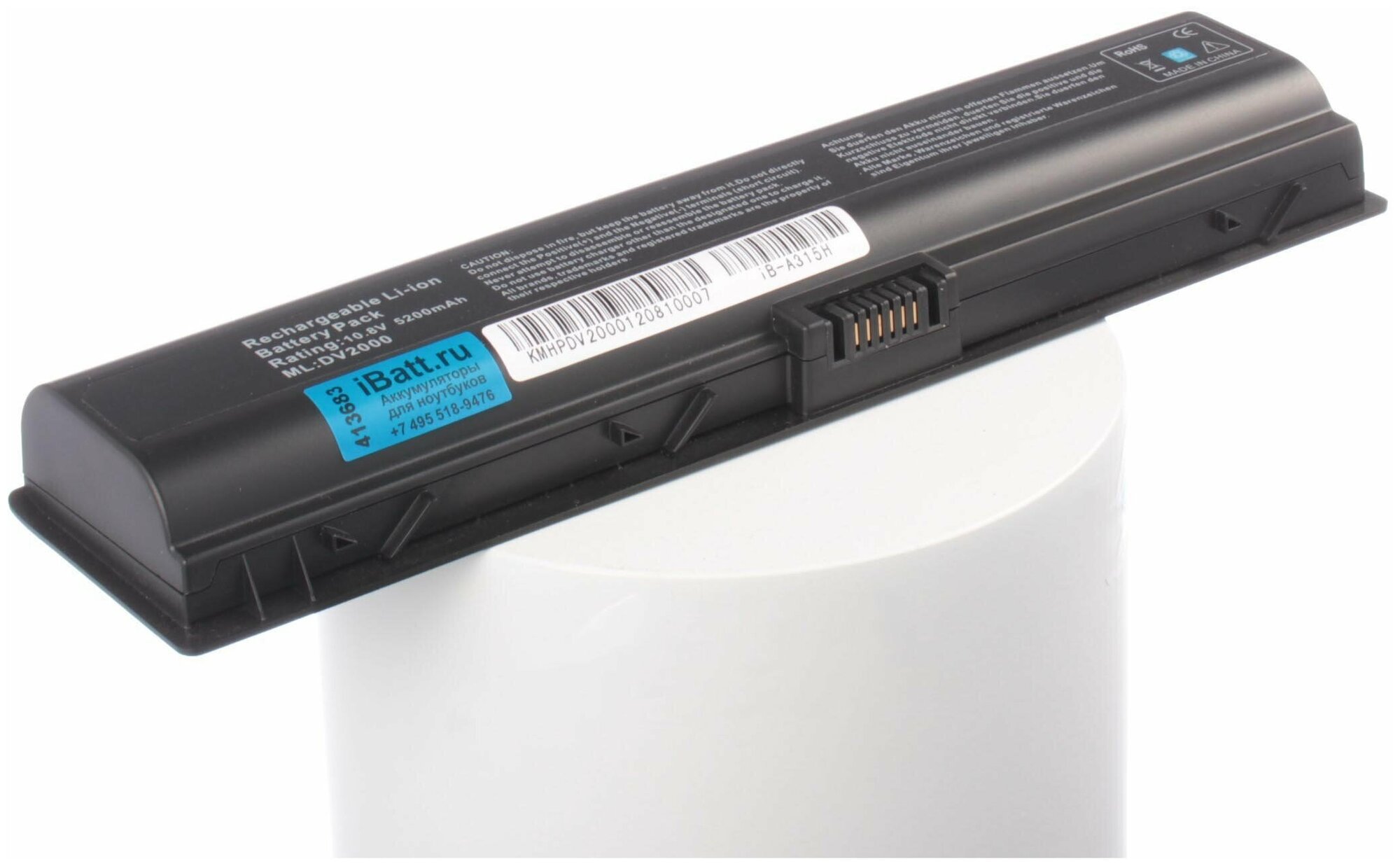 Аккумуляторная батарея iBatt iB-U4-A315H 5200mAh для HP-Compaq Pavilion dv6825er, Pavilion dv2810er, Pavilion dv6102EA, Pavilion dv6899er, Pavilion dv6945er, Pavilion dv2530er, Pavilion dv2840er, Pavilion dv6127EA, Pavilion dv6510er