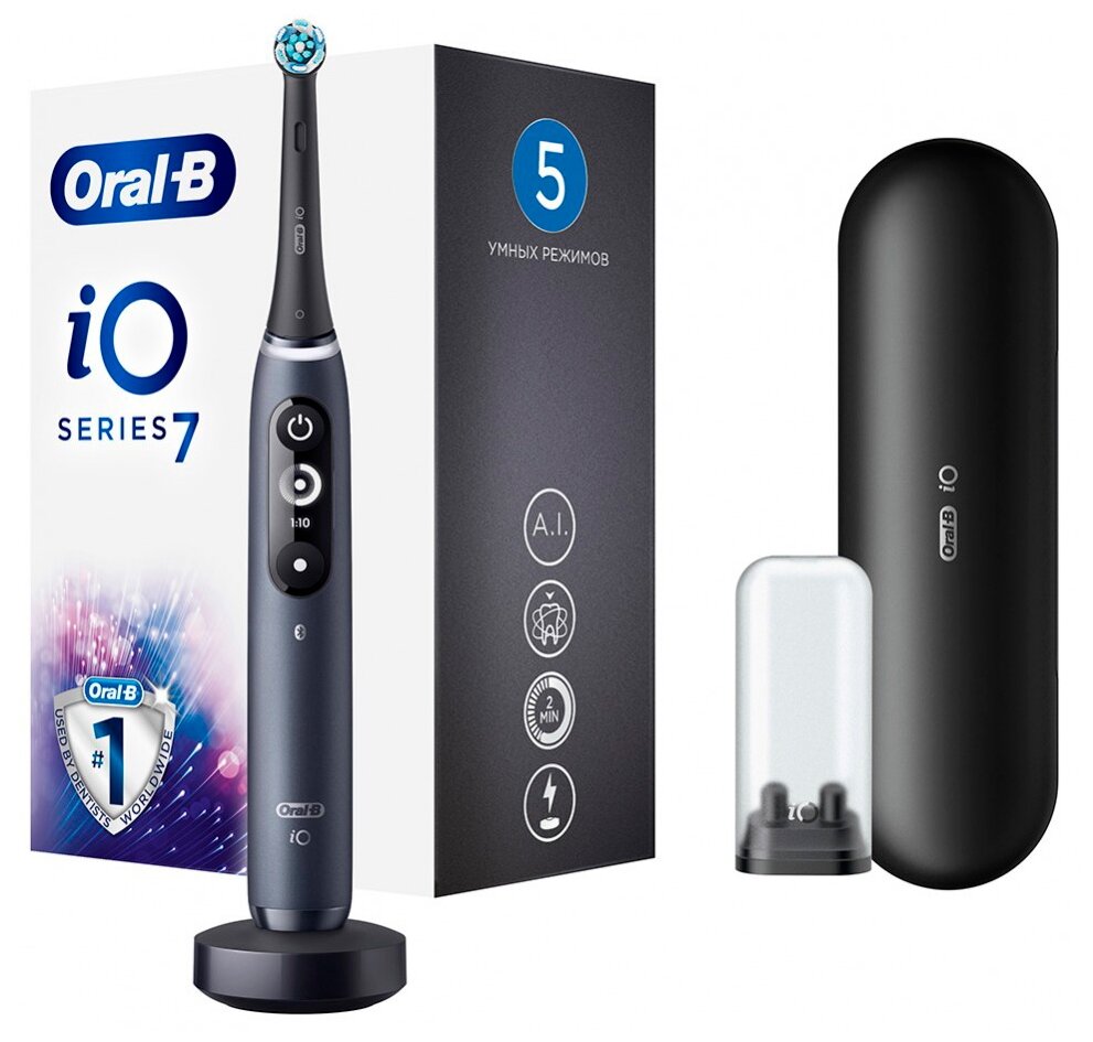 Электрическая зубная щетка Oral-B IO 7, black onyx (iOM7.1B2.2BD)