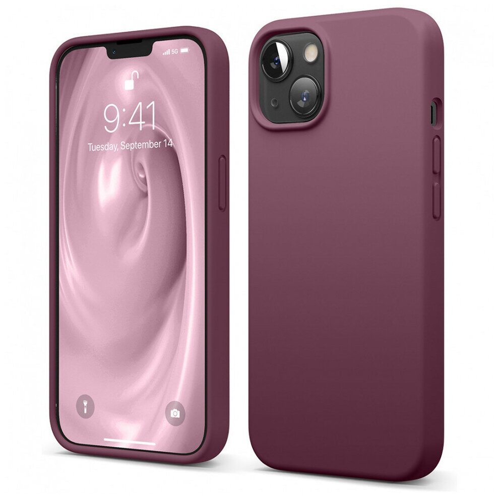 Elago для iPhone 13 чехол Soft silicone (Liquid) Burgundy