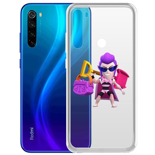 чехол накладка clear case brawl stars принцесса шелли для xiaomi redmi note 11 Чехол-накладка Clear Case Brawl Stars-Пляжный Мортис для Xiaomi Redmi Note 8/Note 8 (2021)