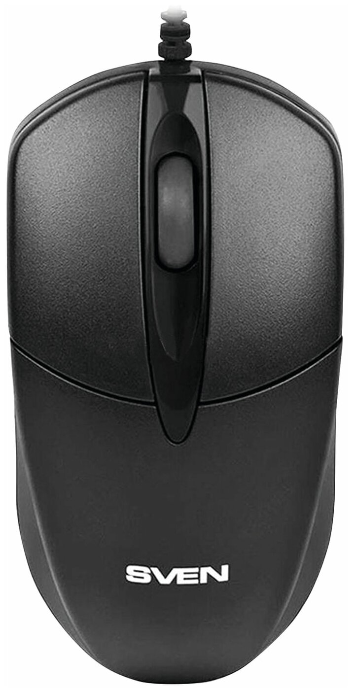 Мышь проводная SVEN RX-112, USB, 2 кнопки+1 колесо-кнопка, оптическая, черная, SV-03200112UB