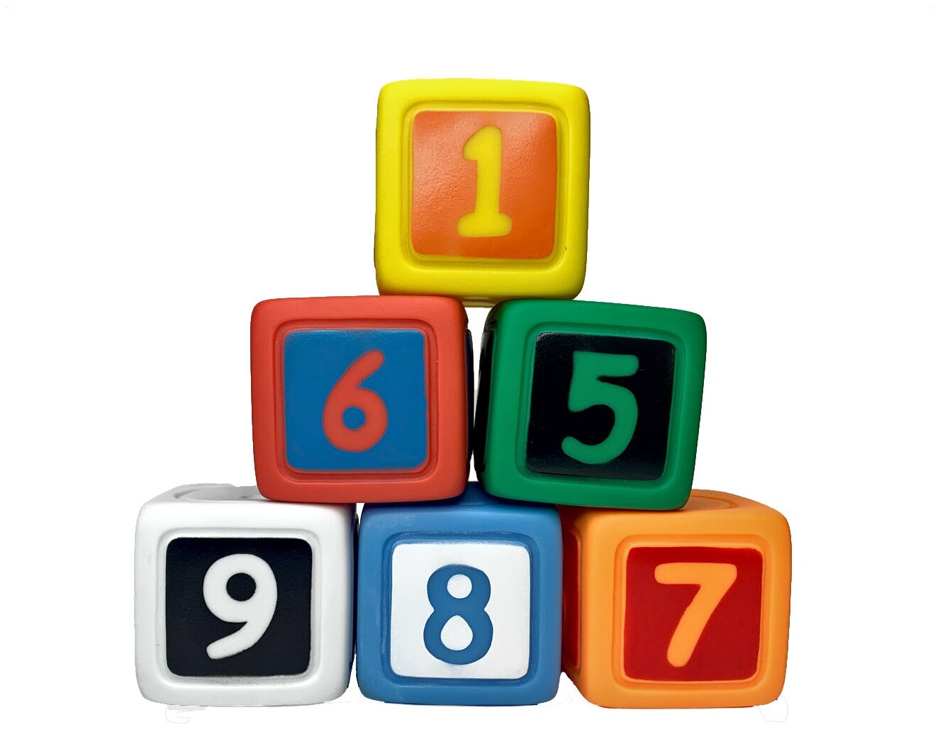 Набор для ванной Играем вместе Кубики с цифрами, 6 штук