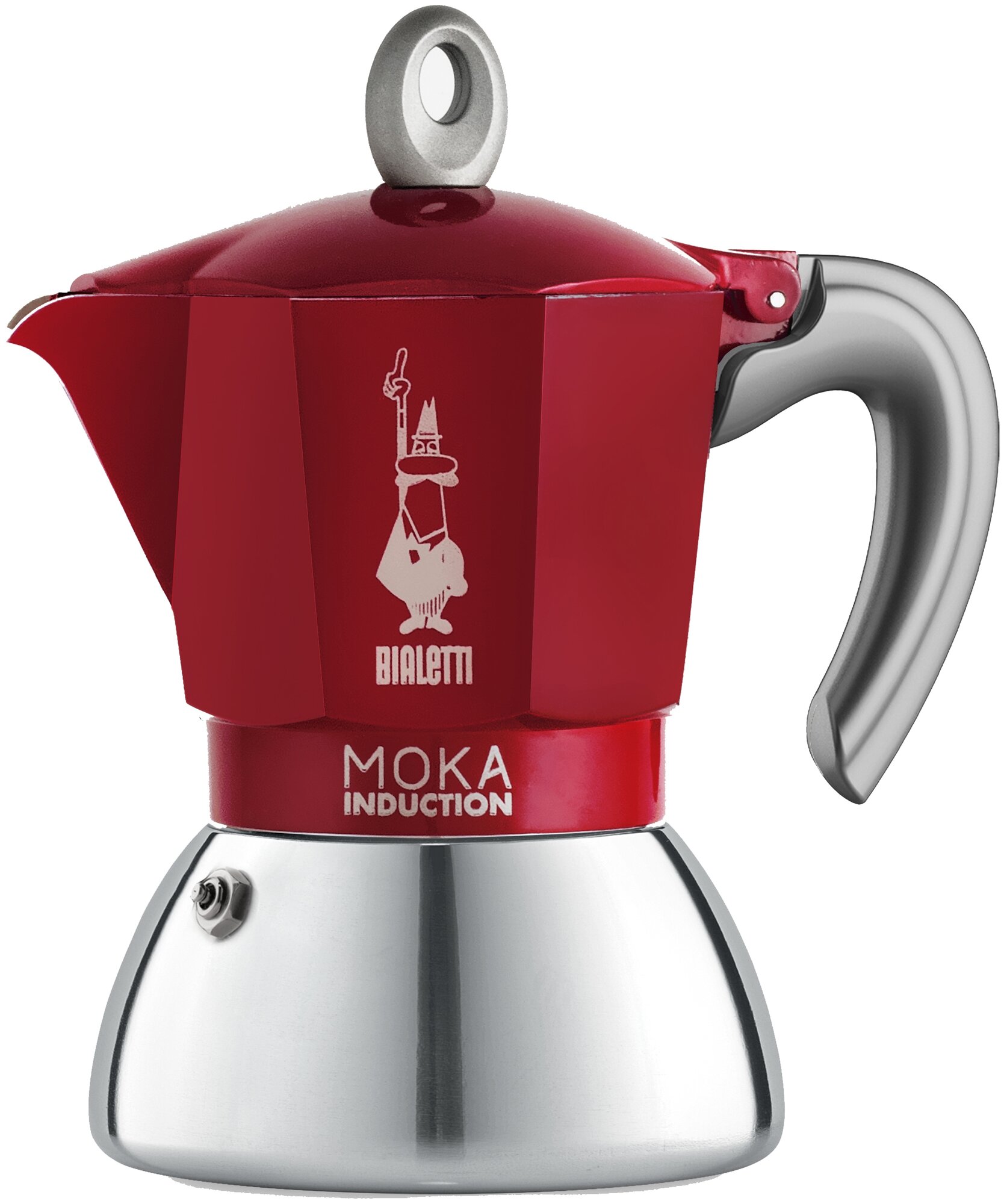 Гейзерная кофеварка Bialetti New Moka Induction, 280 мл, 280 мл, red