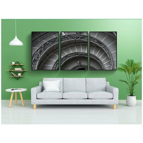 фото Набор модулных постеров для интерьера "лестница, спираль, круглый" 60x90 см. в тубусе, без рамки lotsprints