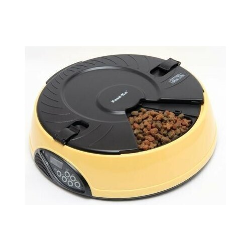 Feedex автокормушка желтая на 6 кормлений для сухого корма и консервов