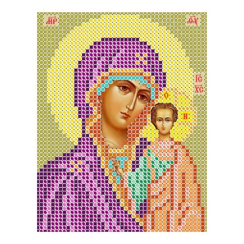 фото Набор для вышивания бисером вертоградъ арт. b735 пресвятая богородица казанская 10х13 см brvsk