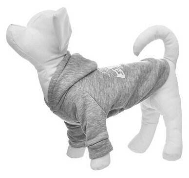 Yami-Yami Толстовка с капюшоном для собаки, светло-серая, размер M (спинка 27 см) - фотография № 2