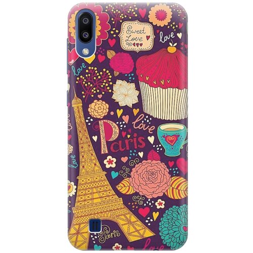 фото Re:paчехол - накладка artcolor для samsung galaxy m10 с принтом "love in paris"