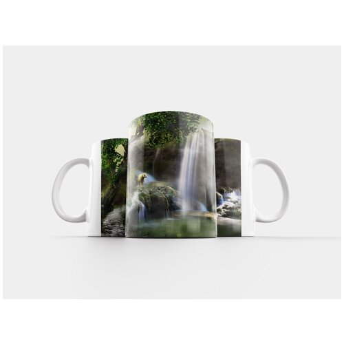 фото Кружка "цифровое искусство, водопад, лес" 320 мл lotsprints